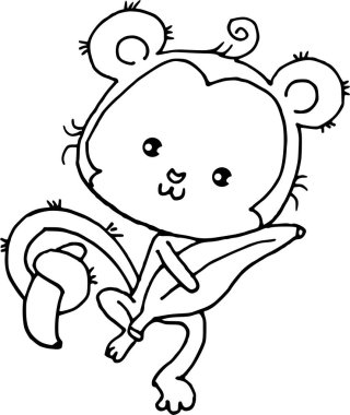 Tatlı bir aslanın karikatür çizimi.