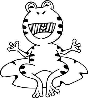 Bir kaplan ve bir at parçasının çizgi film çizimi.