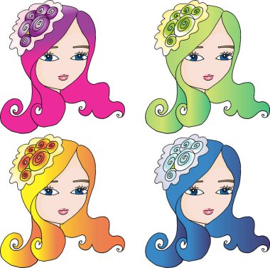 kız vektör kümesi