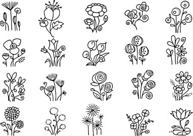 Siyah ve beyaz çiçekler.