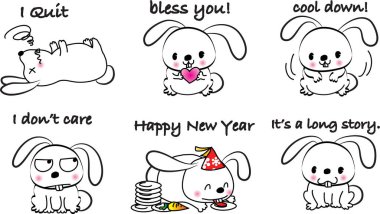 şirin köpek ve köpeklerin vektör kümesi