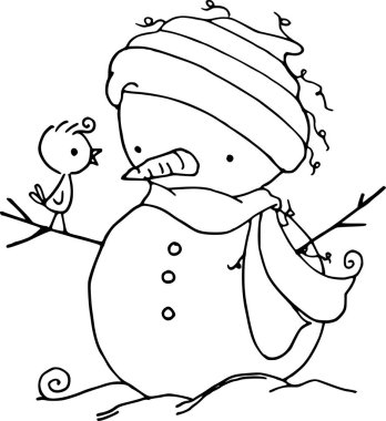 Kardan adamın ve kuşun vektör çizimi