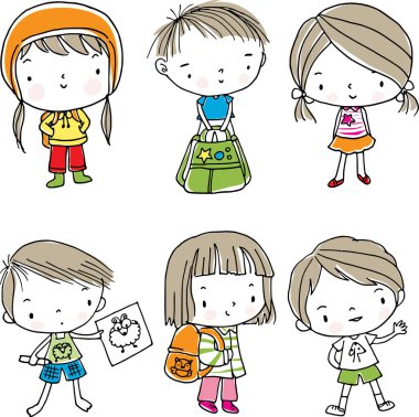 Çizgi film çocuklarının vektör çizimi