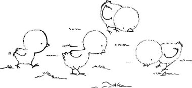 Çizgi film tavuğunun vektör çizimi