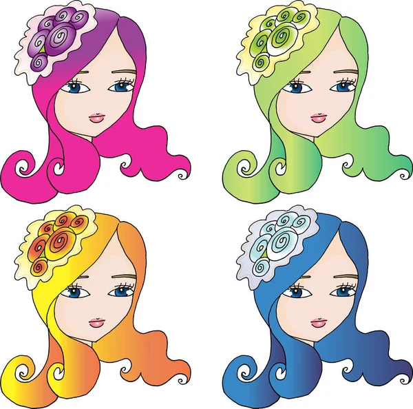 kız vektör kümesi