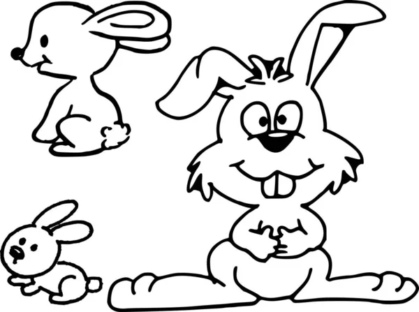 ハッピーイースターウサギ漫画ウサギ — ストックベクタ