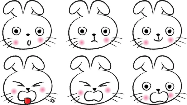 Vector Illustration Cute Bunny Face — Stock Vector