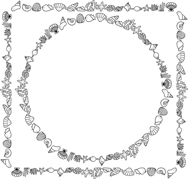 花の要素を持つ黒と白のフレームのベクトル図 — ストックベクタ