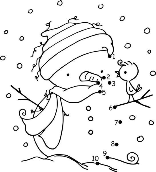 Χριστούγεννα Χιονάνθρωπος Ένα Τόξο — Διανυσματικό Αρχείο