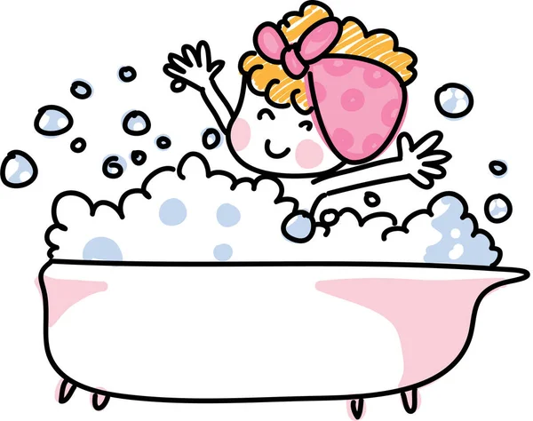 Tatlı pembe bir banyo süngerinin karikatür çizimi