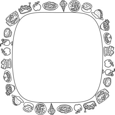 Beyaz ve siyah simgelerle çerçeve