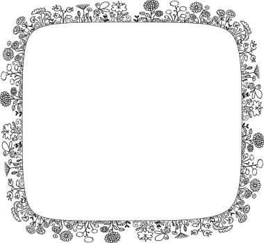 Çiçek çerçevesinin vektör illüstrasyonuName