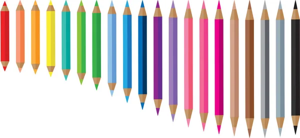 Colored Pencils Isolated White Background — Stock Vector