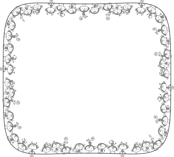 サルのフレームのベクトル図 — ストックベクタ