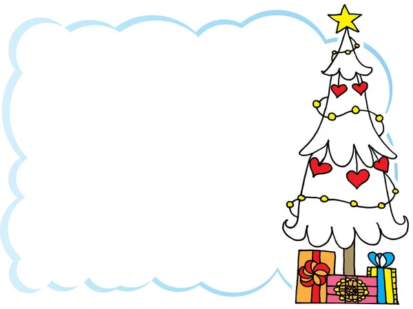 Christmas Card Christmas Tree Gift — Stock Vector