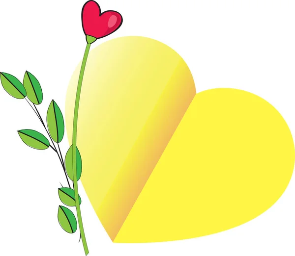 心臓と花のベクトル図です — ストックベクタ