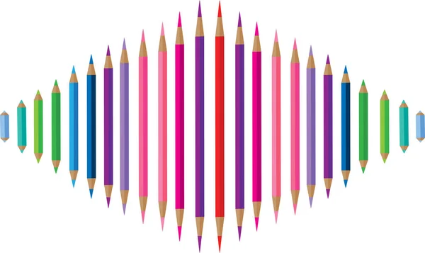 白い背景に孤立した色鉛筆 — ストックベクタ