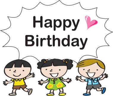 Balonla çizen mutlu çocuklar.