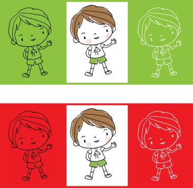 vektör grup çocuk çiziyor