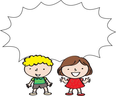 Bir kız ve bir erkek çizimi.