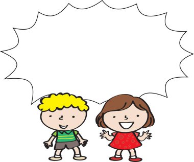 Bir kız ve bir erkek çizimi.