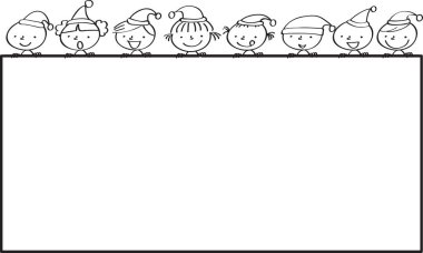 Bir grup insanın vektör çizimi