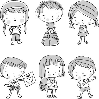 Çizgi film çocuklarının vektör çizimi