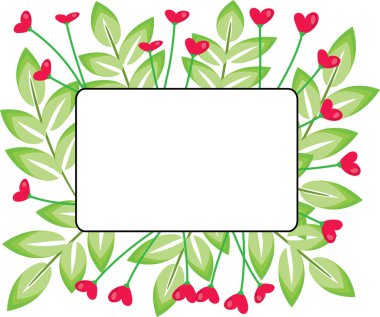 Bir buket çiçekli bir çerçevenin vektör çizimi