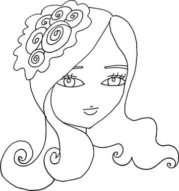 Çiçek çelengi olan güzel bir kız