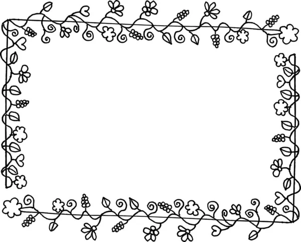 Illustration Vectorielle Cadre Floral — Image vectorielle