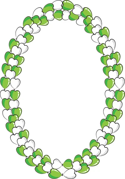 Rahmen Aus Grünen Blättern Und Weißen Blüten — Stockvektor