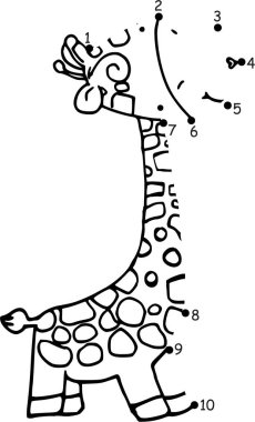 Çizgi film zürafasının vektör çizimi