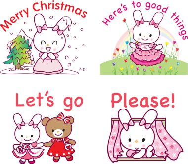 Tavşanlar sevimli çizgi film karakterleri