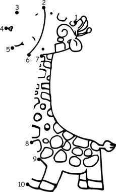 Çizgi film zürafasının vektör çizimi