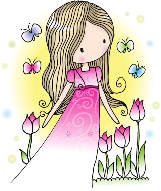 Baharda çiçekli kız