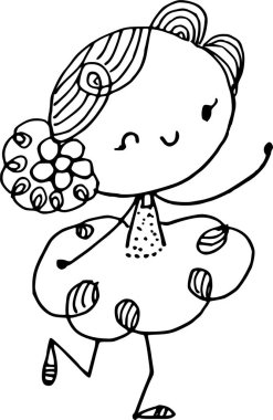 Oklu küçük bir kızın resimlerini boyuyorum.