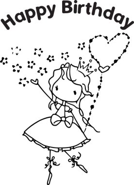 Şirin bir köpeğin siyah beyaz vektör çizimi