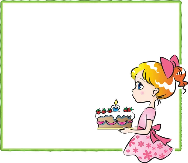 Happy Birthday Card Template Vector Illustration — Stock Vector