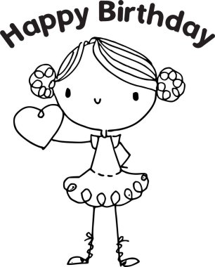 Bir buket çiçekli tatlı kız.