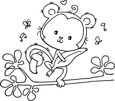 Çizgi film pandasıyla boyama sayfası