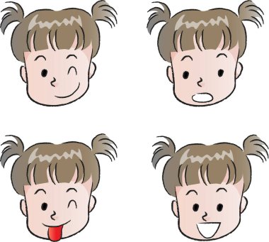 Farklı ifadelerden oluşan bir grubun çizimi