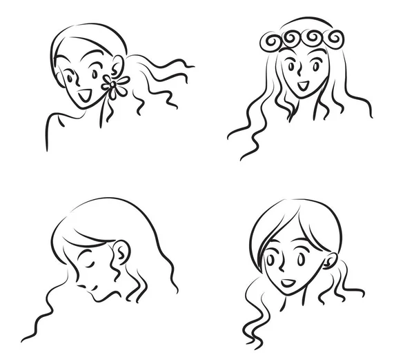 Vector Illustratie Van Een Set Van Cartoon Haar — Stockvector