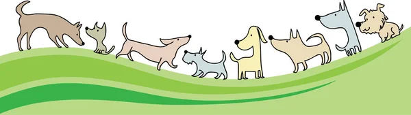 Διανυσματική Απεικόνιση Των Σκύλων Κινουμένων Σχεδίων — Διανυσματικό Αρχείο