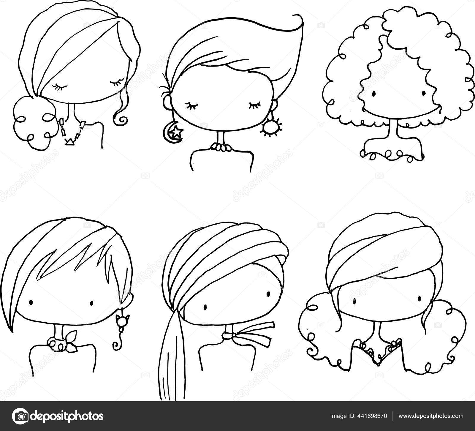 Set Dari Gambar Vektor Dari Wajah Kartun Stok Vektor Wenpei 441698670