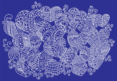 Vektör karalama el çiçek deseni çizdi