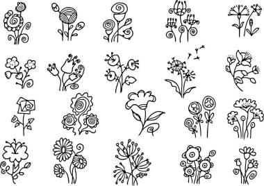 Siyah ve beyaz çiçekler.