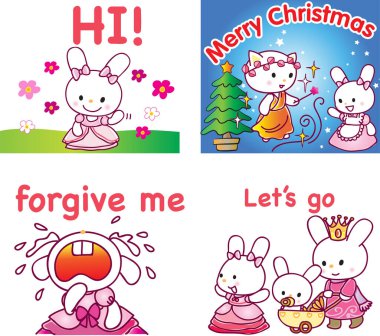 children's cute animals, vector illustration 