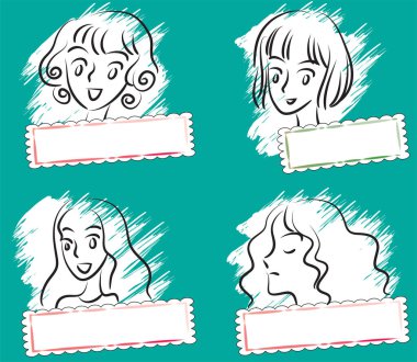 Komik çizgi film karakterlerinin vektör çizimi