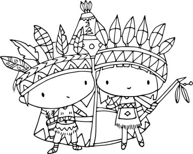 Mutlu ve komik çocuklar, çizgi film vektör çizimi