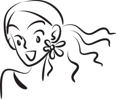 Çiçekli bir kız resmi